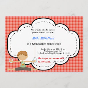 Gymnastische Jongen Concurrentie (rood) Kaart