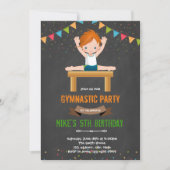 Gymnastische jongen uitnodiging (Voorkant)