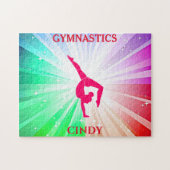 Gymnastische lichten puzzelen met gymnast. Aangepa Legpuzzel (Horizontaal)