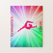 Gymnastische lichten puzzelen met gymnast. Aangepa Legpuzzel (Verticaal)