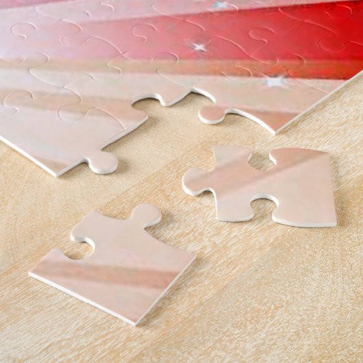 Gymnastische lichten puzzelen met gymnast. legpuzzel (Zijkant)