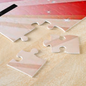 Gymnastische lichten puzzelen met gymnast. legpuzzel (Zijkant)