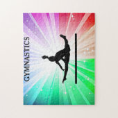 Gymnastische lichten puzzelen met gymnast. legpuzzel (Verticaal)