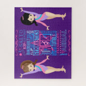 Gymnastische meisjes Vaardigheid woorden van gymna Legpuzzel (Verticaal)