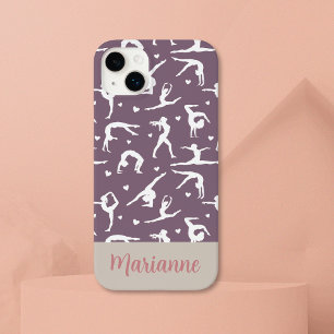 Gymnastische Paarse aangepaste naam Girlie Modern Case-Mate iPhone 14 Plus Hoesje