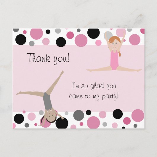 Gymnastische Partij Hartelijk dank voor uw roze, g Briefkaart (Voorkant)