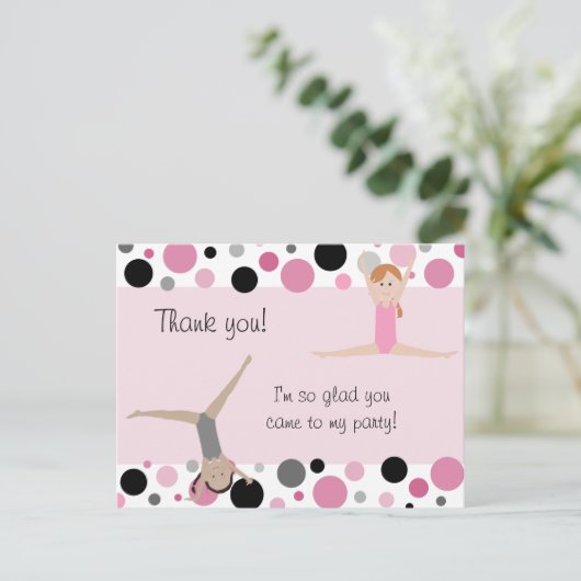 Gymnastische Partij Hartelijk dank voor uw roze, g Briefkaart (Staand voorkant)