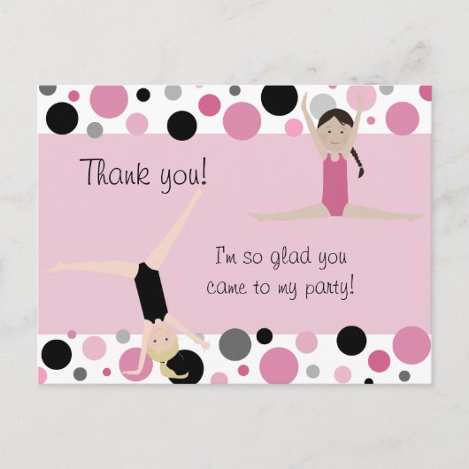Gymnastische Partij Hartelijk dank voor uw roze, g Briefkaart (Voorkant)