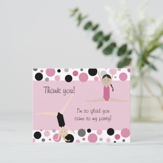 Gymnastische Partij Hartelijk dank voor uw roze, g Briefkaart (Staand voorkant)