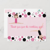 Gymnastische Partij Hartelijk dank voor uw roze, g Briefkaart (Voorkant / Achterkant)
