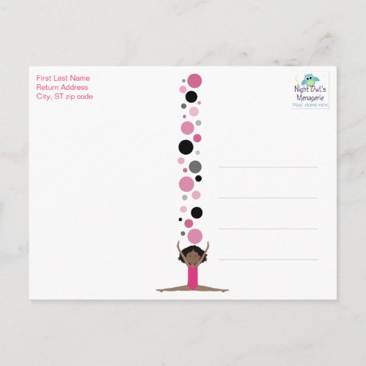 Gymnastische Partij Hartelijk dank voor uw roze, g Briefkaart (Achterkant)