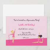 Gymnastische Partij, Tumbling Uitnodiging (Voorkant / Achterkant)