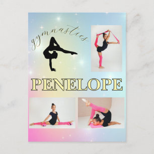 Gymnastische pastel regenboog gradiënt 3 Foto Cust Briefkaart