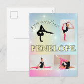 Gymnastische pastel regenboog gradiënt 3 Foto Cust Feestdagenkaart (Voorkant / Achterkant)