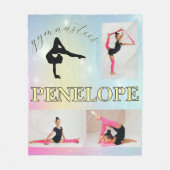 Gymnastische pastel regenboog gradiënt 3 Foto Cust Fleece Deken (Voorkant)