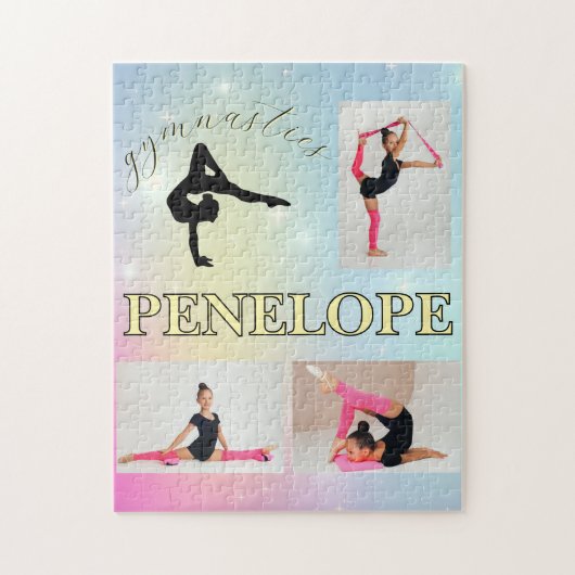 Gymnastische pastel regenboog gradiënt 3 Foto Cust Legpuzzel (Verticaal)
