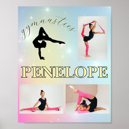 Gymnastische pastel regenboog gradiënt 3 Foto Cust Poster (Voorkant)