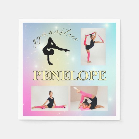 Gymnastische pastel regenboog gradiënt 3 Foto Cust Servet (Voorkant)