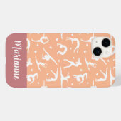 Gymnastische perzik aangepaste naam Girlie Case-Mate iPhone Case (Achterkant (horizontaal))
