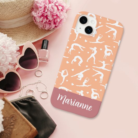 Gymnastische perzik aangepaste naam Girlie Case-Mate iPhone Case