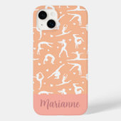 Gymnastische perzik aangepaste naam Girlie Case-Mate iPhone Case (Achterkant)