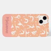 Gymnastische perzik aangepaste naam Girlie Case-Mate iPhone Case (Achterkant (horizontaal))