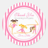 Gymnastische Roze Partij Stickers (Voorkant)