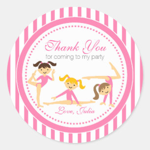 Gymnastische Roze Partij Stickers