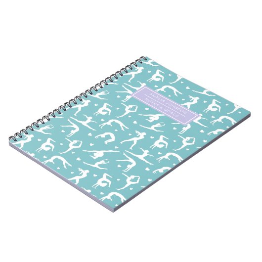 Gymnastische training Blauwgroen aangepaste naam M Notitieboek (Linkerzijde)