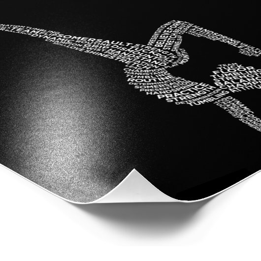 Gymnastische typografie Gymnast Gymnastics Sports  Foto Afdruk (Hoek)