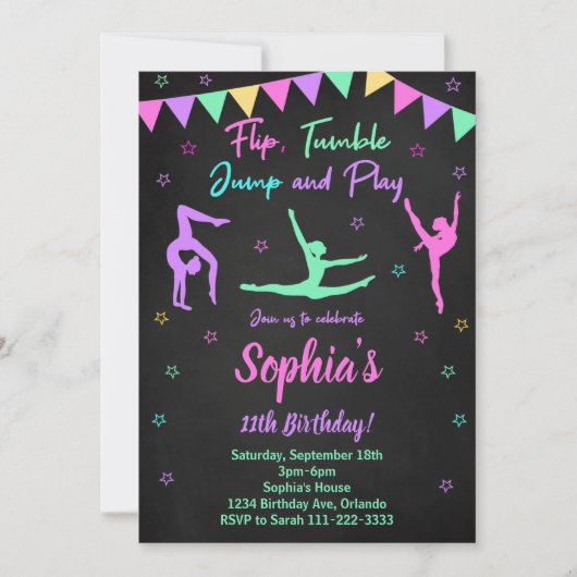 Gymnastische uitnodiging (Voorkant)