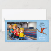 Gymnastische Vakantie Fotokaart Leap Santa Feestdagenkaart (Voorkant / Achterkant)