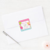 Gymnastische Verjaardag Favor Tag Vierkante Sticker (Envelop)