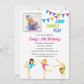 Gymnastische verjaardagsuitnodiging voor meisjes kaart (Voorkant)