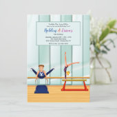 Gymnasts Birthday Party Invitations Kaart (Staand voorkant)