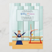 Gymnasts Birthday Party Invitations Kaart (Voorkant / Achterkant)