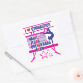 Gymnast's I Love Gymnastics Vierkante Sticker (Envelop)