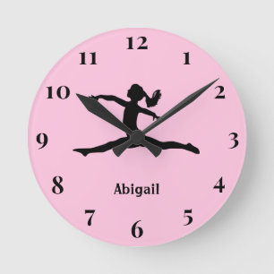 Gymnist Silhouette Custom Large Clock Ronde Klok