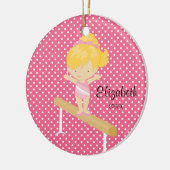 Gymnistisch meisje Gymnastiek kerstversiering Keramisch Ornament (Links)