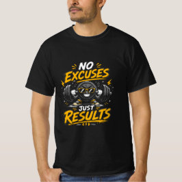 Gymontwerp zonder excuses, alleen resultaten t-shirt