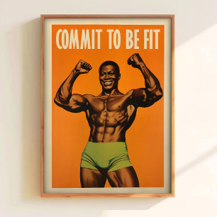 Gymposter Zwarte Bodybuilder Gym Muurkunst Spierbu Poster