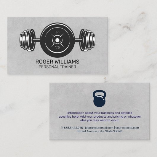 gymuitrusting | Kettle Bell Visitekaartje (Voorkant / Achterkant)
