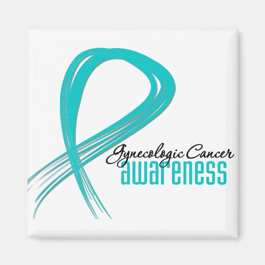 Gynaecologic Cancer Awareness Grunge Ribbon Magneet (Voorkant)