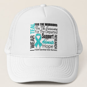 Gynaecologische kanker Ik Draag Blauwgroen lintTRI Trucker Pet