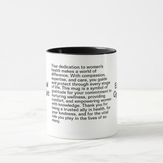 Gynaecoloog dank u bericht mok (Midden)