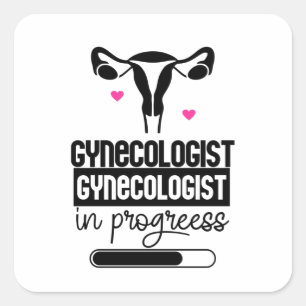 Gynaecoloog in uitvoering vierkante sticker