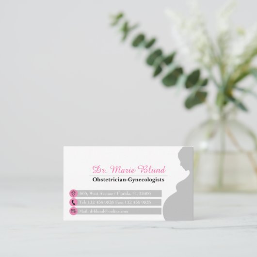 Gynaecoloog Obstetricist Professional Pink OBGYN Visitekaartje (Staand voorkant)