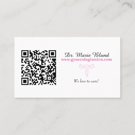 Gynaecoloog Obstetricist Professional Pink OBGYN Visitekaartje (Achterkant)