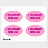 GYNARCHY REGELS! OVALE STICKER (Vel)