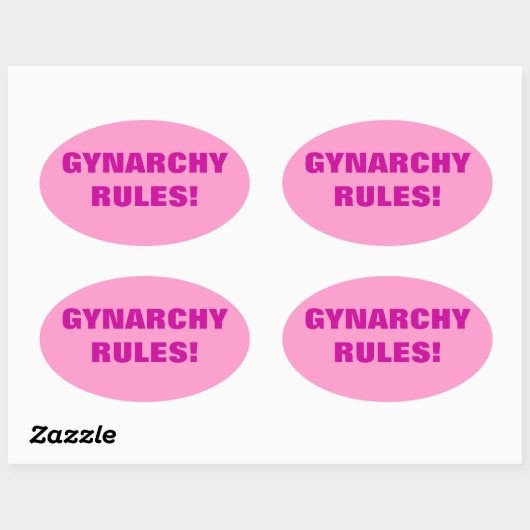 GYNARCHY REGELS! OVALE STICKER (Vel)